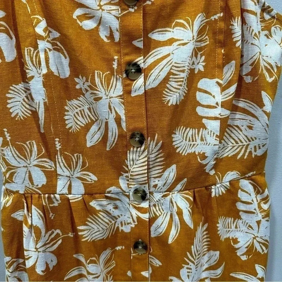 Tommy Hilfiger Yellow Floral Print Fit & Flare Linen
Blend Dress Small - Picture 5 of 9